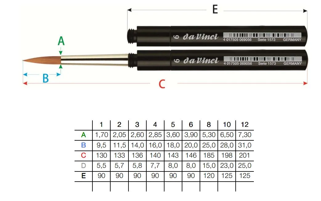 1573 Da Vinci Pocket Brush Set