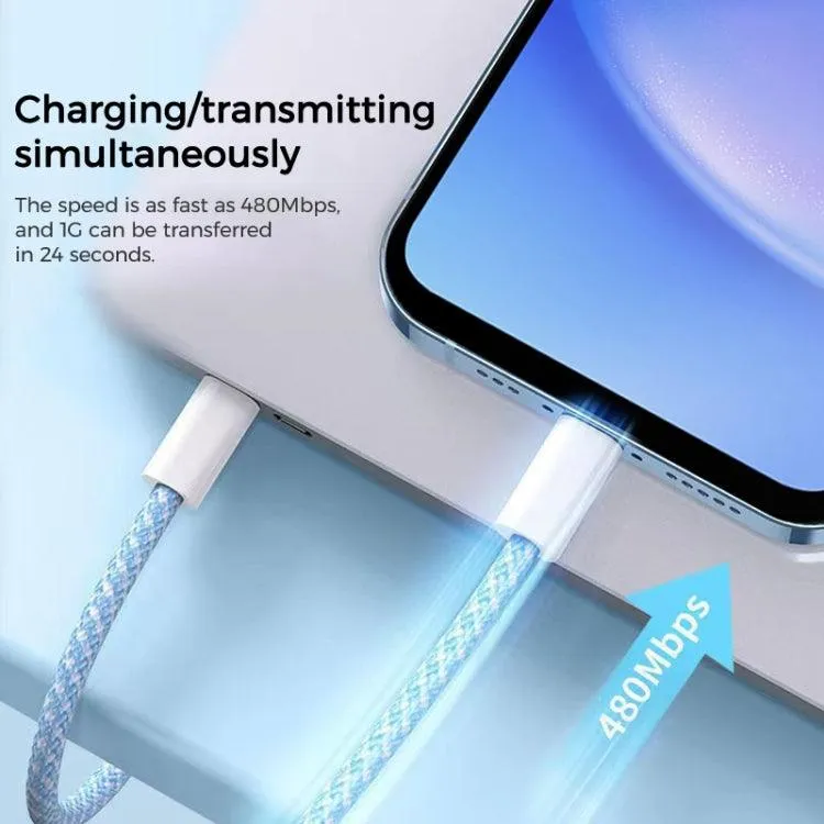 1m Macaron Braided USB-C to USB-C Fast Charging Cable