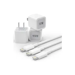 3-Pack iPhone Lightning Cable With Charger Adapters