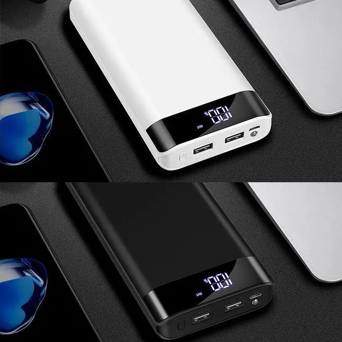 30000mAh Dual Output Fast Charging Power Bank with LED Display n Flashlight