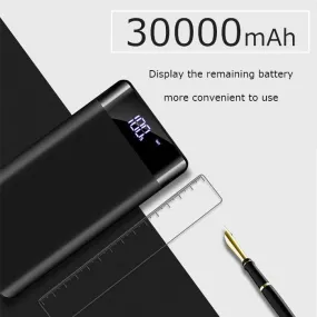 30000mAh Dual Output Fast Charging Power Bank with LED Display n Flashlight