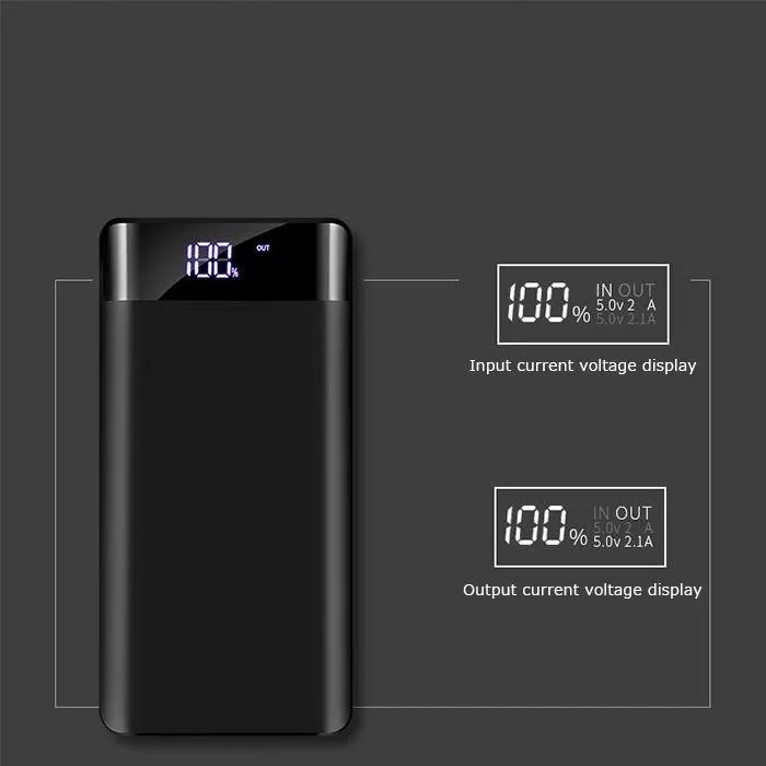 30000mAh Dual Output Fast Charging Power Bank with LED Display n Flashlight