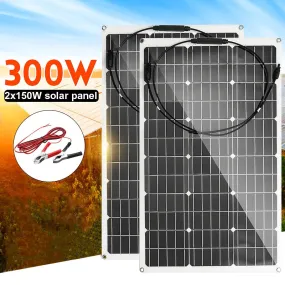 300W/150W Solar Panel 18V Semi-flexible Monocrystalline Solar Cell DIY