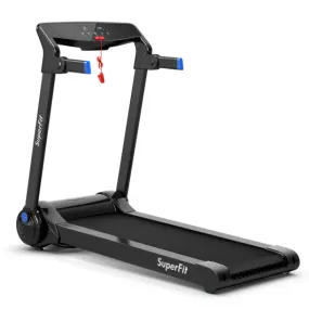 3HP Electric Folding Treadmill with Bluetooth Speaker-Blue