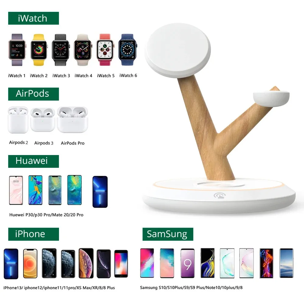 3in1 Magnetic Wireless Charger Stand for iPhone, Apple Watch and Airpods