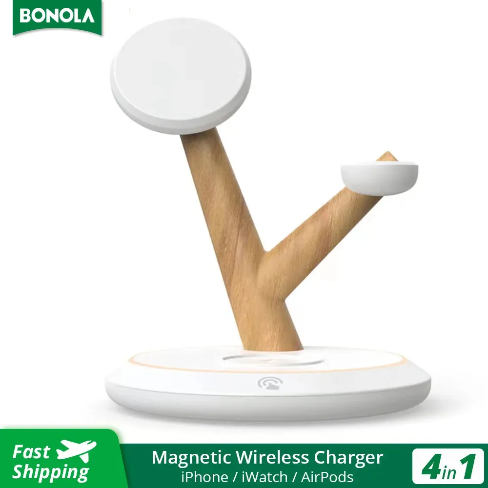 3in1 Magnetic Wireless Charger Stand for iPhone, Apple Watch and Airpods