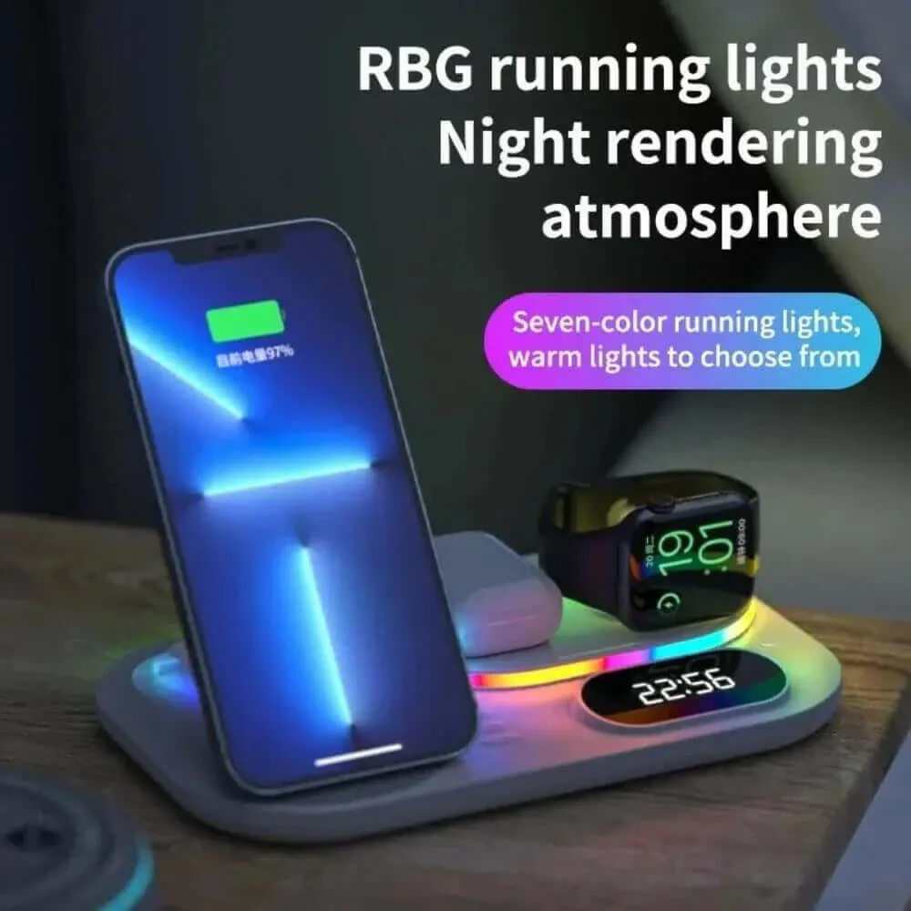 4 in 1 LED Wireless Charging Station