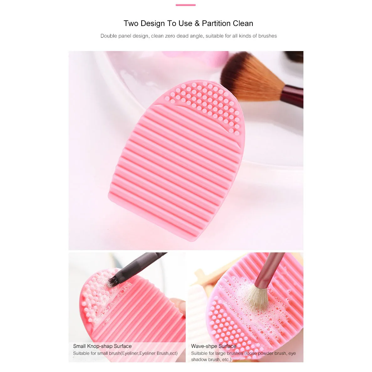 4Pcs Makeup Brush Cleaner Mat Silicone Cosmetic Cleaning Pad