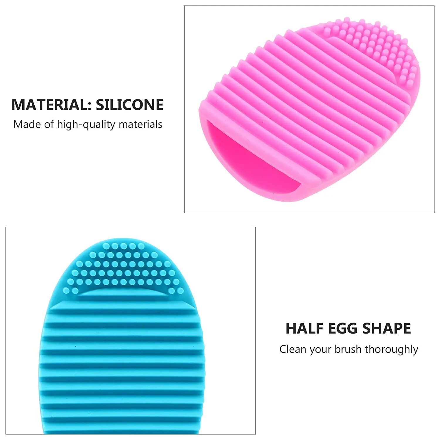 4Pcs Makeup Brush Cleaner Mat Silicone Cosmetic Cleaning Pad