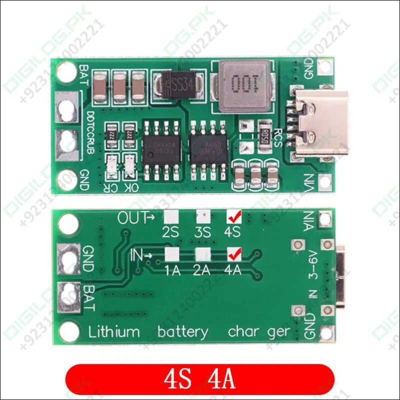 4S Type C 16.8V Step-Up Boost LiPo Polymer Li-Ion Charger 14.8Vdc 18650 Lithium Battery