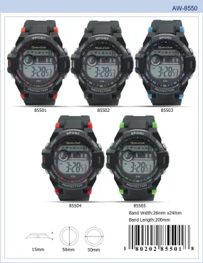 50MM Montres Carlo 5ATM Digital Watch - 8550