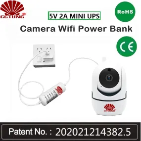 5V2A Mini DC Round Adapter Uninterruptible Power Supply UPS CCTV Camera with Max 3200mAh Battery