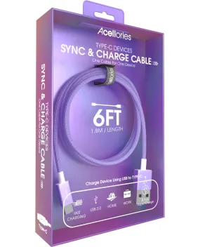 6Ft. Purple Stella Rose Sync & Charge Cable