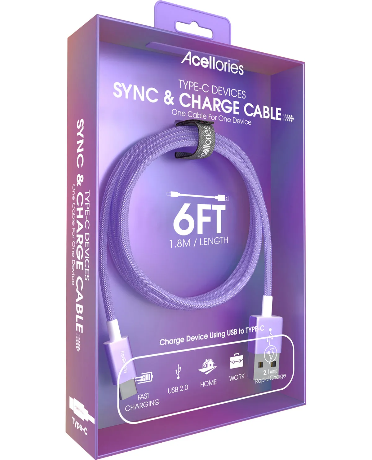 6Ft. Purple Stella Rose Sync & Charge Cable