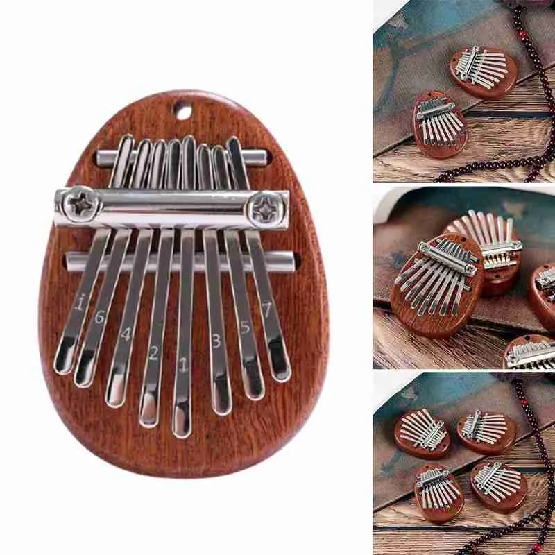 8-key Mini Kalimba Thumb Piano Wooden Thumb Piano  Children’s Gift Portable Pocket Keyboard Piano