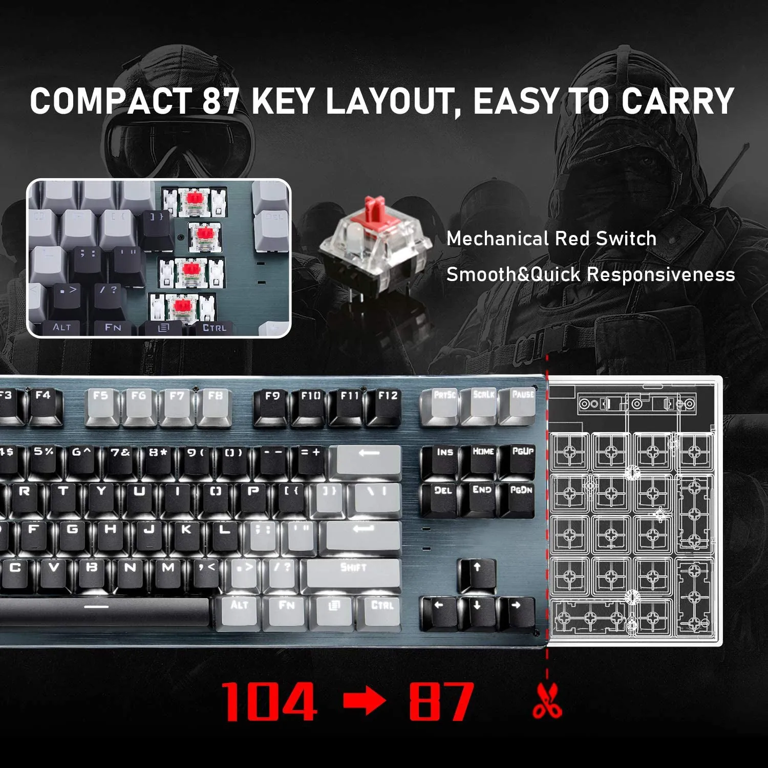 80% TKL Mechanical Bluetooth Keyboard