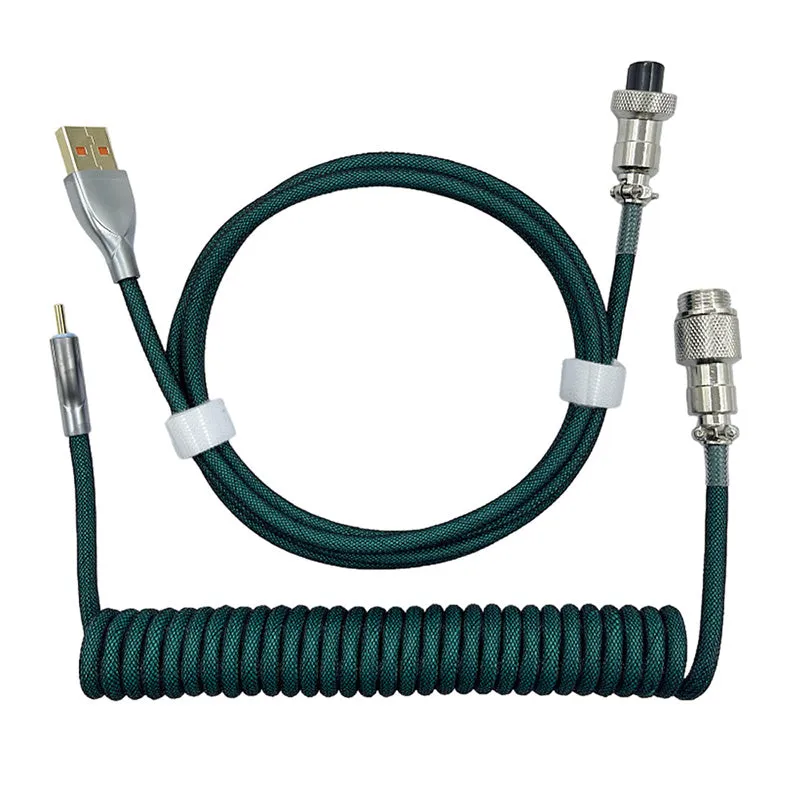 ACGAM Custom Coiled Aviator Cable USB-C Dark Green