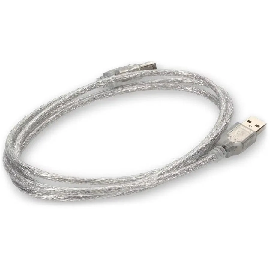 AddOn 6ft USB 2.0 (A) Male to USB 2.0 (B) Male Clear Cable