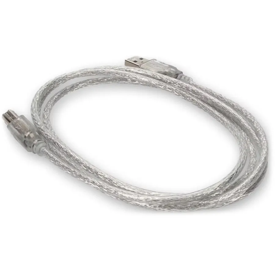 AddOn 6ft USB 2.0 (A) Male to USB 2.0 (B) Male Clear Cable