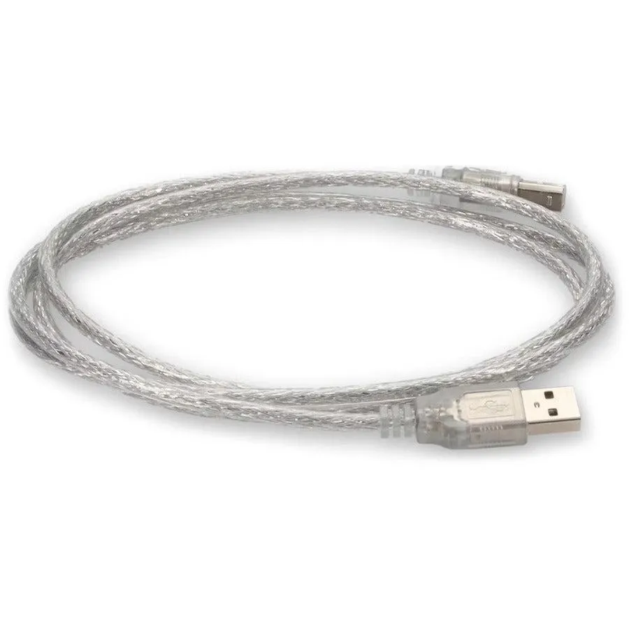 AddOn 6ft USB 2.0 (A) Male to USB 2.0 (B) Male Clear Cable