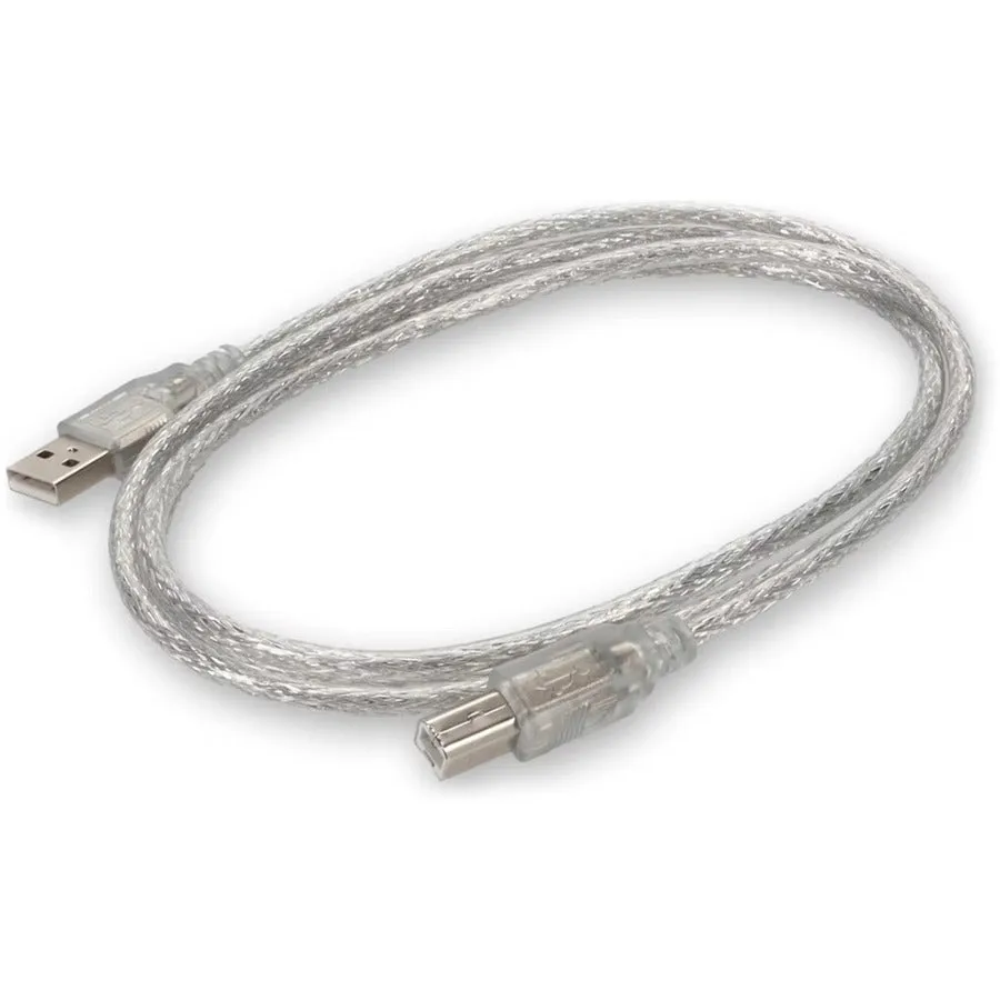 AddOn 6ft USB 2.0 (A) Male to USB 2.0 (B) Male Clear Cable