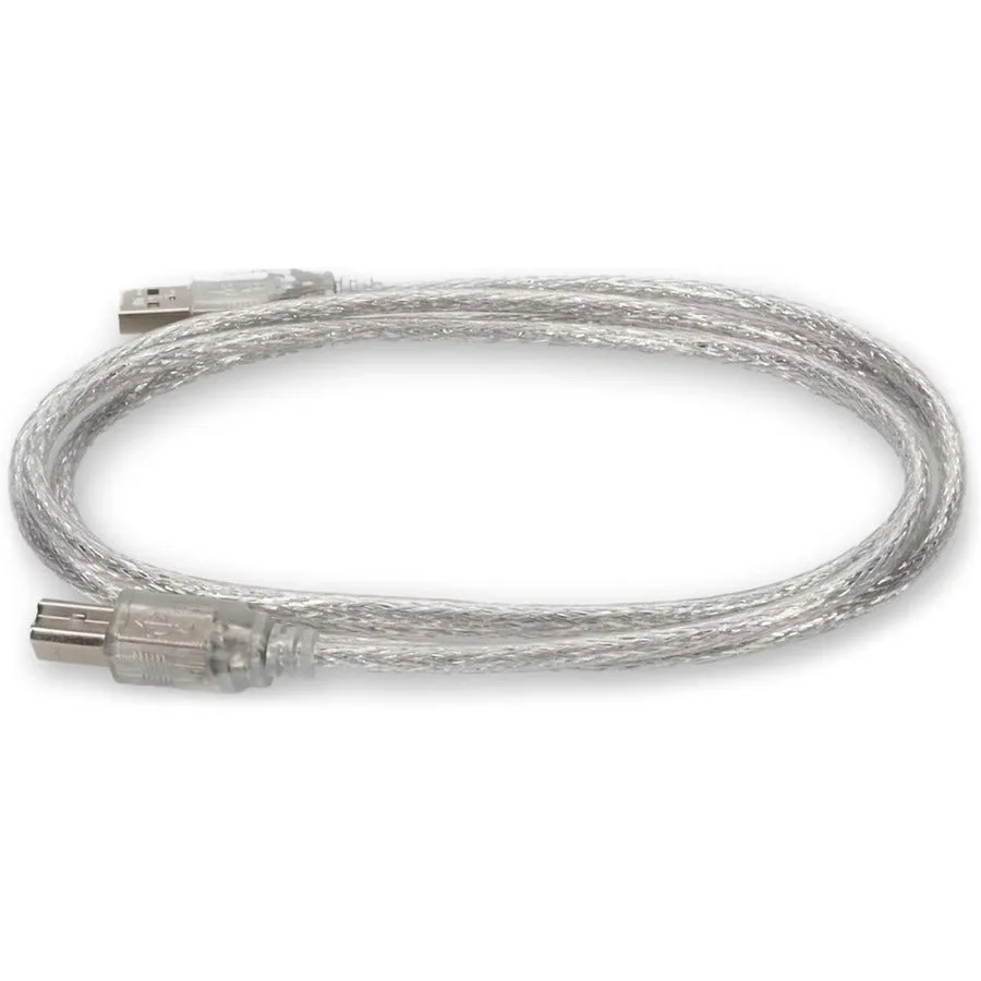 AddOn 6ft USB 2.0 (A) Male to USB 2.0 (B) Male Clear Cable