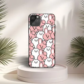 Aesthetic White and Pink Cartoon Case