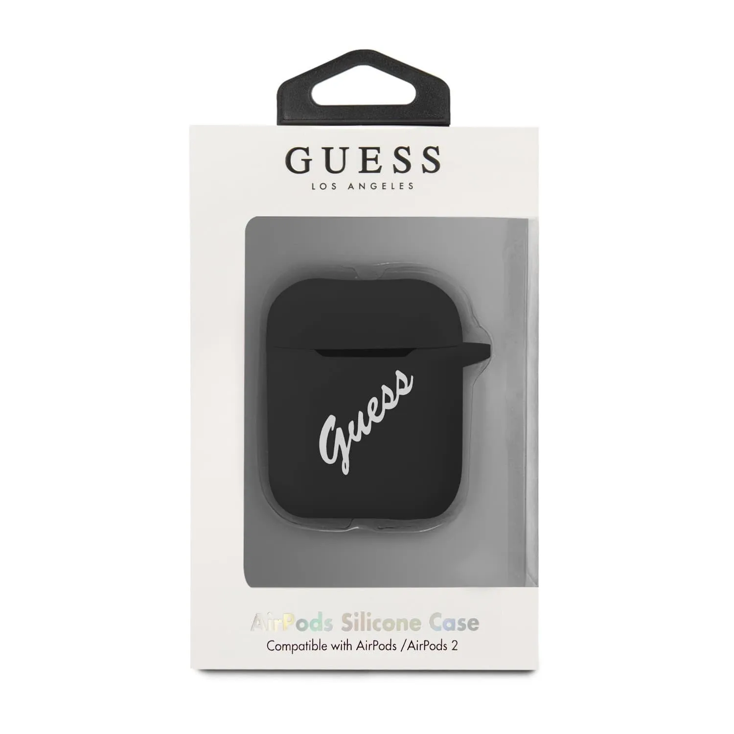 Airpods 1/2 - Silicone Black Vintage Logo - Guess