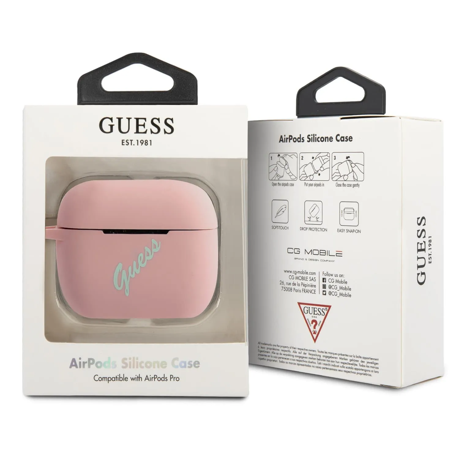 Airpods Pro - Silicone Pink Vintage Logo - Guess