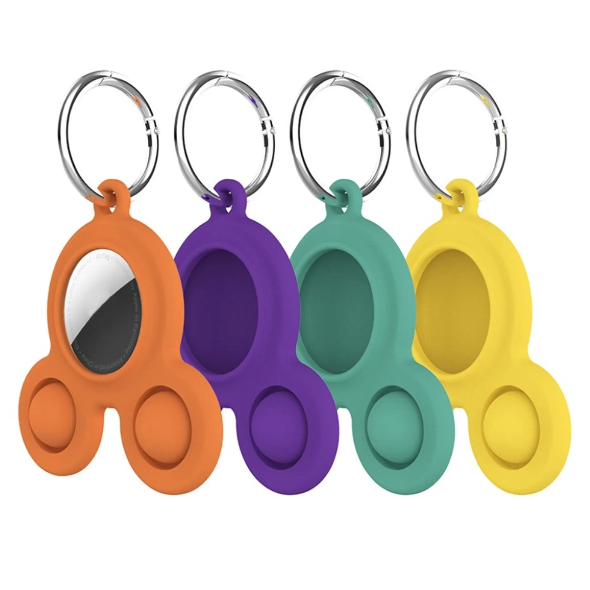 AirTags dual bubble press silicone cover - Yellow