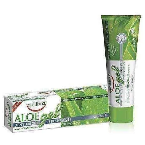 Aloe Vera toothpaste EQUILIBRA whitening gel 75ml, teeth whitening