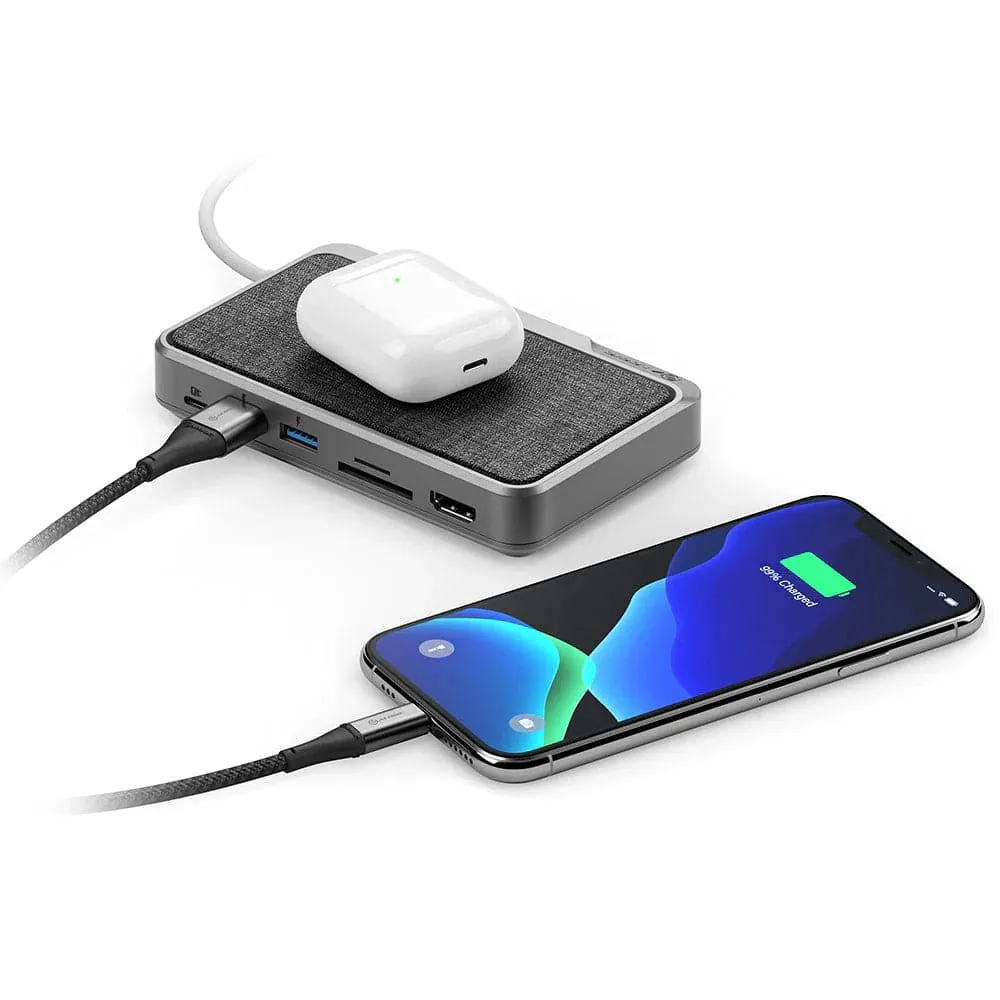 ALOGIC Dock Wave 3-in-1 USB-C Multiport Hub to HDMI / USB-C PD / 2x USB-A / SD, Power Bank & Wireless Charger