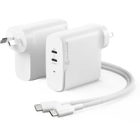 ALOGIC Rapid Power 2 Port 68W GaN Wall Charger w/ 68W USB-C Charging Cable