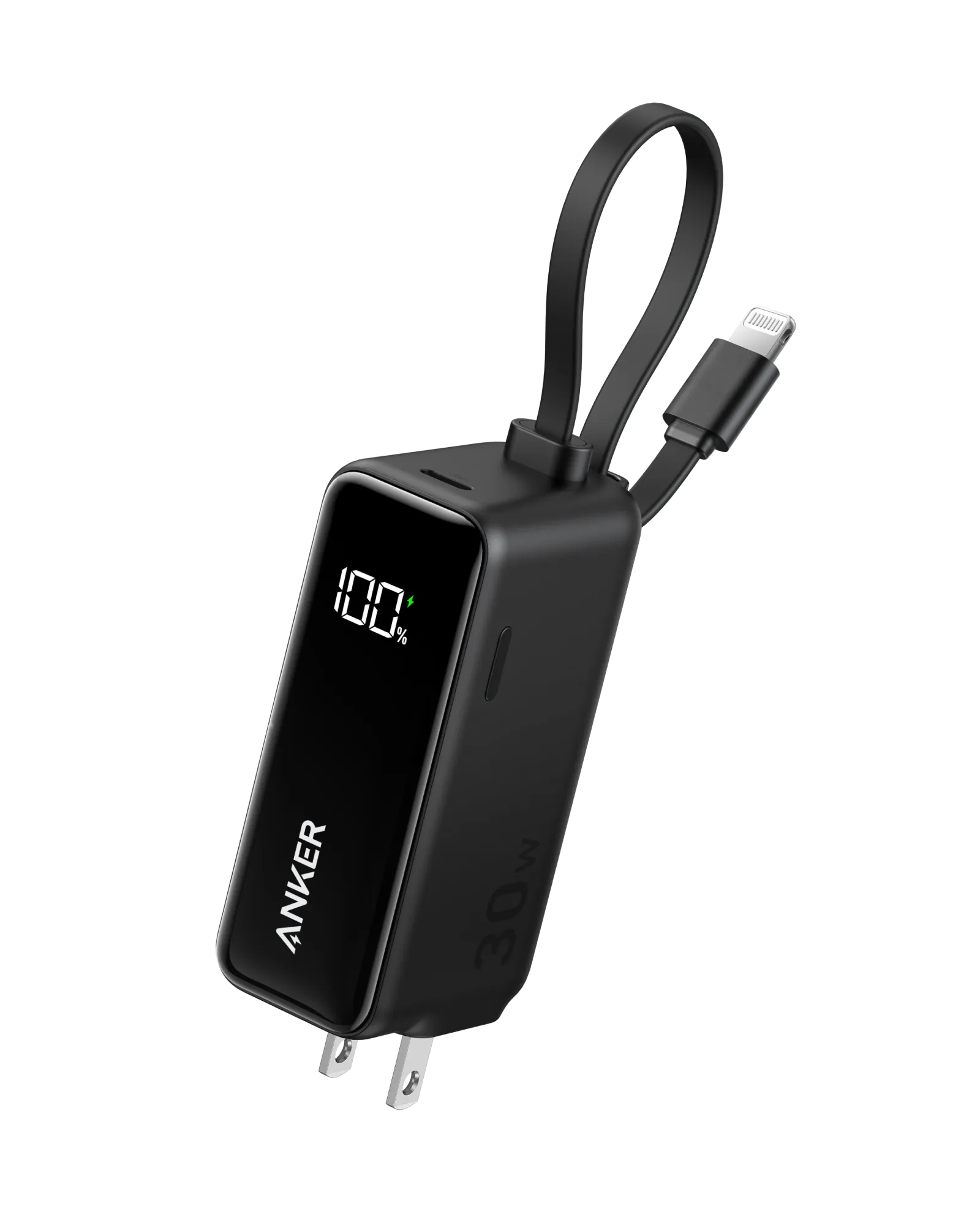 Anker Power Bank (30W, Fusion, Built-In Lightning Cable)