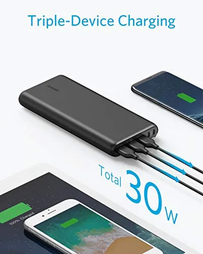 Anker PowerCore 26800 Portable Charger, 26800mAh External Battery with Dual Input Port and Double-Speed Recharging, 3 USB Ports for iPhone, iPad, Samsung Galaxy, Android and Other Smart Devices