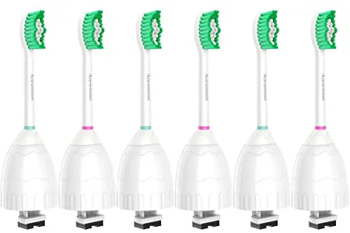 Aoremon Replacement Toothbrush Heads for Philips Sonicare E-Series Essence HX7022/66 and other Screw-on Electric Toothbrush Model, 6 Pack