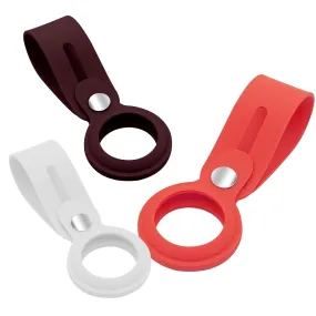 Apple Airtags-(2021) (FOSO) Silicone Loop Case - Orange, White & Wine Red