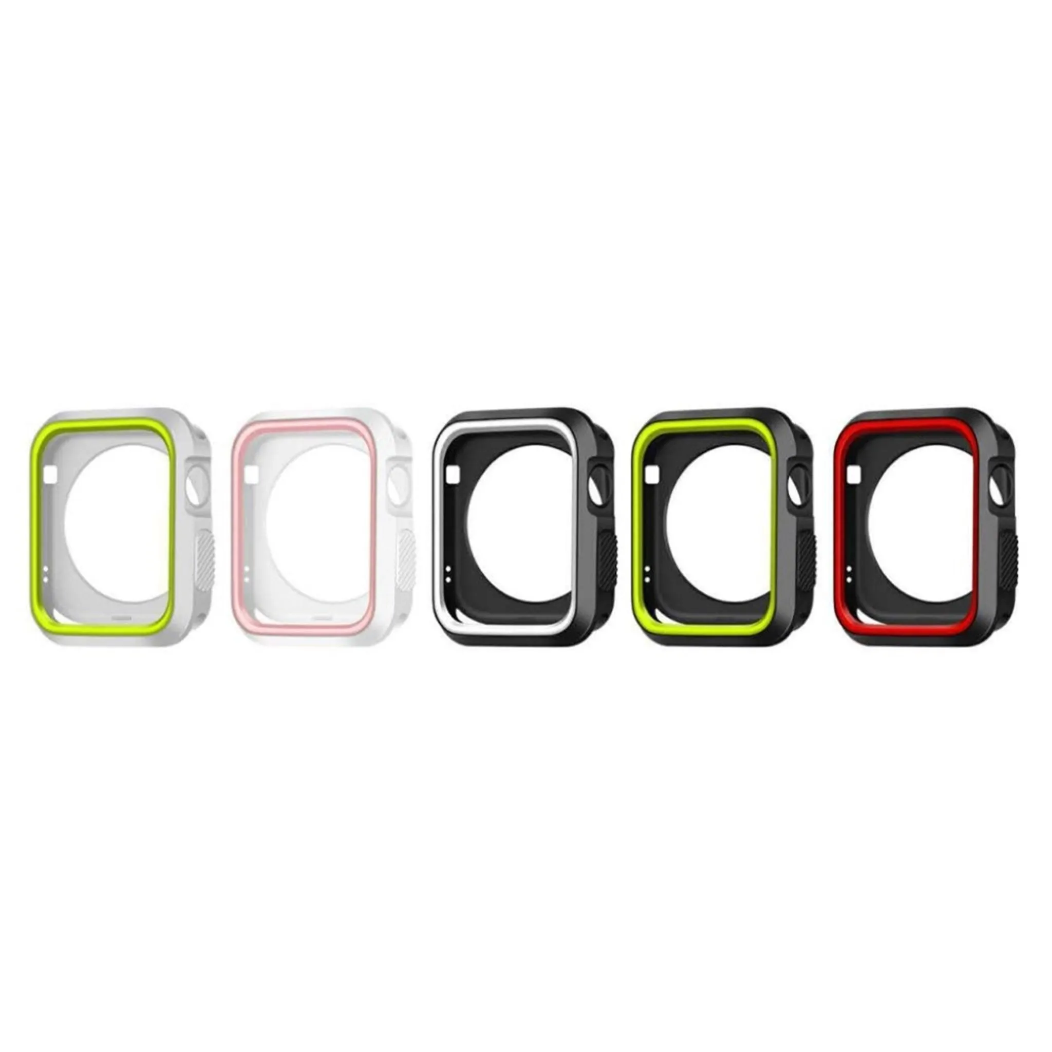 Apple Watch 42mm double color soft silicone case - White   Pink