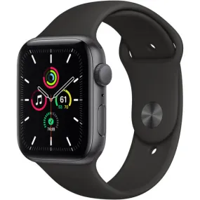 Apple Watch SE (GPS) 44MM Space Gray Aluminium Case With Black Sport Band ( MYDT2)