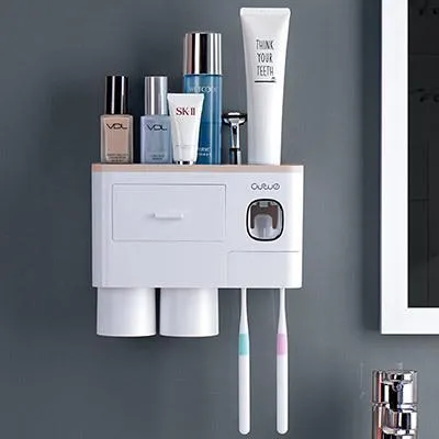 Automatic Toothpaste Dispenser With Magnetic Cups