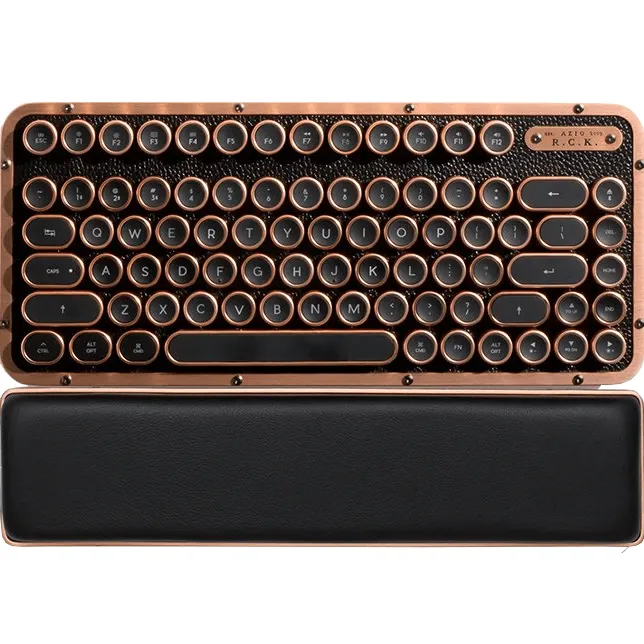 AZIO Retro Artisan Classic Keyboard Compact TKL Wireless Bluetooth Mechanical Keys Backlit