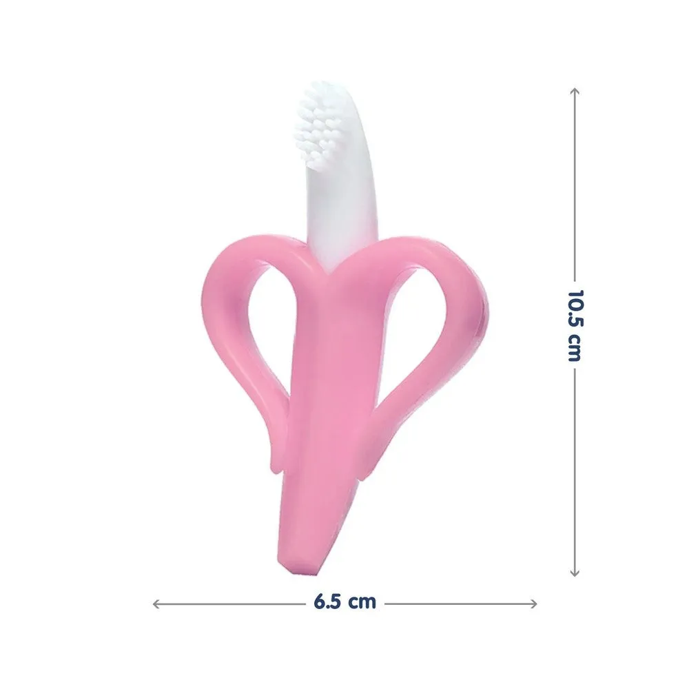 Banana Shape Easy Grip Silicone Toothbrush Cum Teether