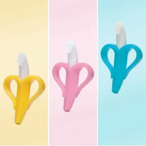 Banana Shape Easy Grip Silicone Toothbrush Cum Teether