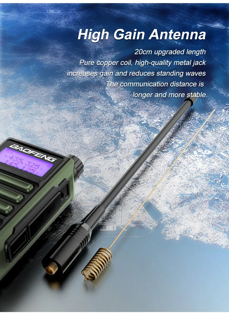 BaoFeng UV16 Walkie-Talkie Tri Band Professional Hunting Ham Waterproof Long Range Type-C Charger VHF UHF Two Way Portable Radio