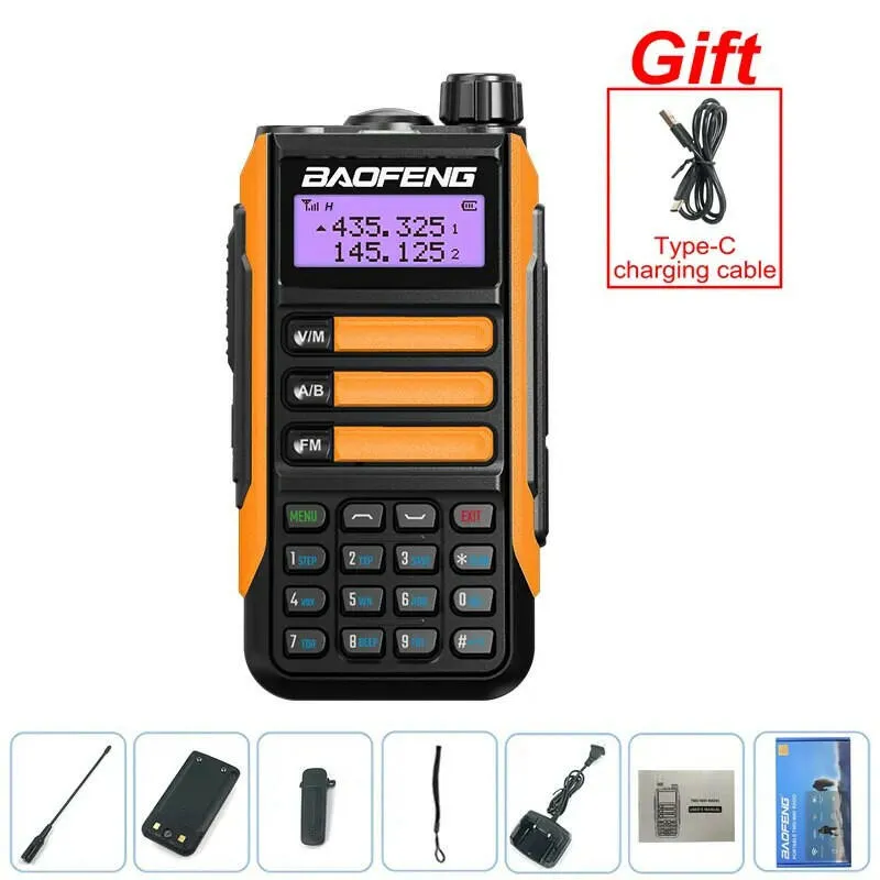 BaoFeng UV16 Walkie-Talkie Tri Band Professional Hunting Ham Waterproof Long Range Type-C Charger VHF UHF Two Way Portable Radio