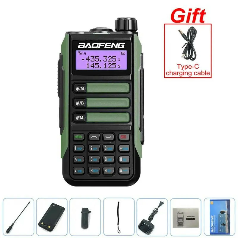 BaoFeng UV16 Walkie-Talkie Tri Band Professional Hunting Ham Waterproof Long Range Type-C Charger VHF UHF Two Way Portable Radio