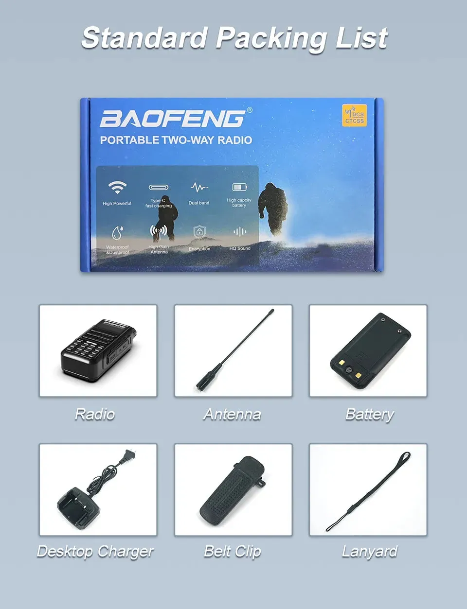 BaoFeng UV16 Walkie-Talkie Tri Band Professional Hunting Ham Waterproof Long Range Type-C Charger VHF UHF Two Way Portable Radio