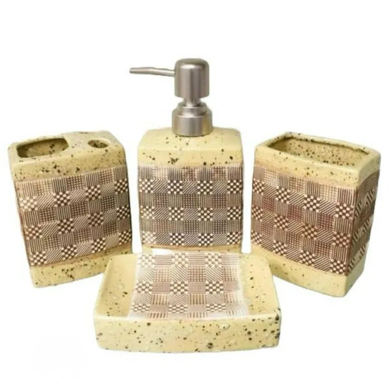 Bathroom Set Yellow Stone (Set of 4 Pcs)