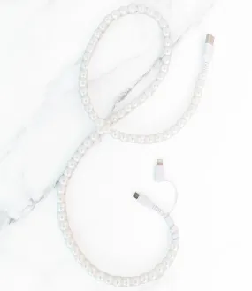 Beaded Phone Charger | Pearl