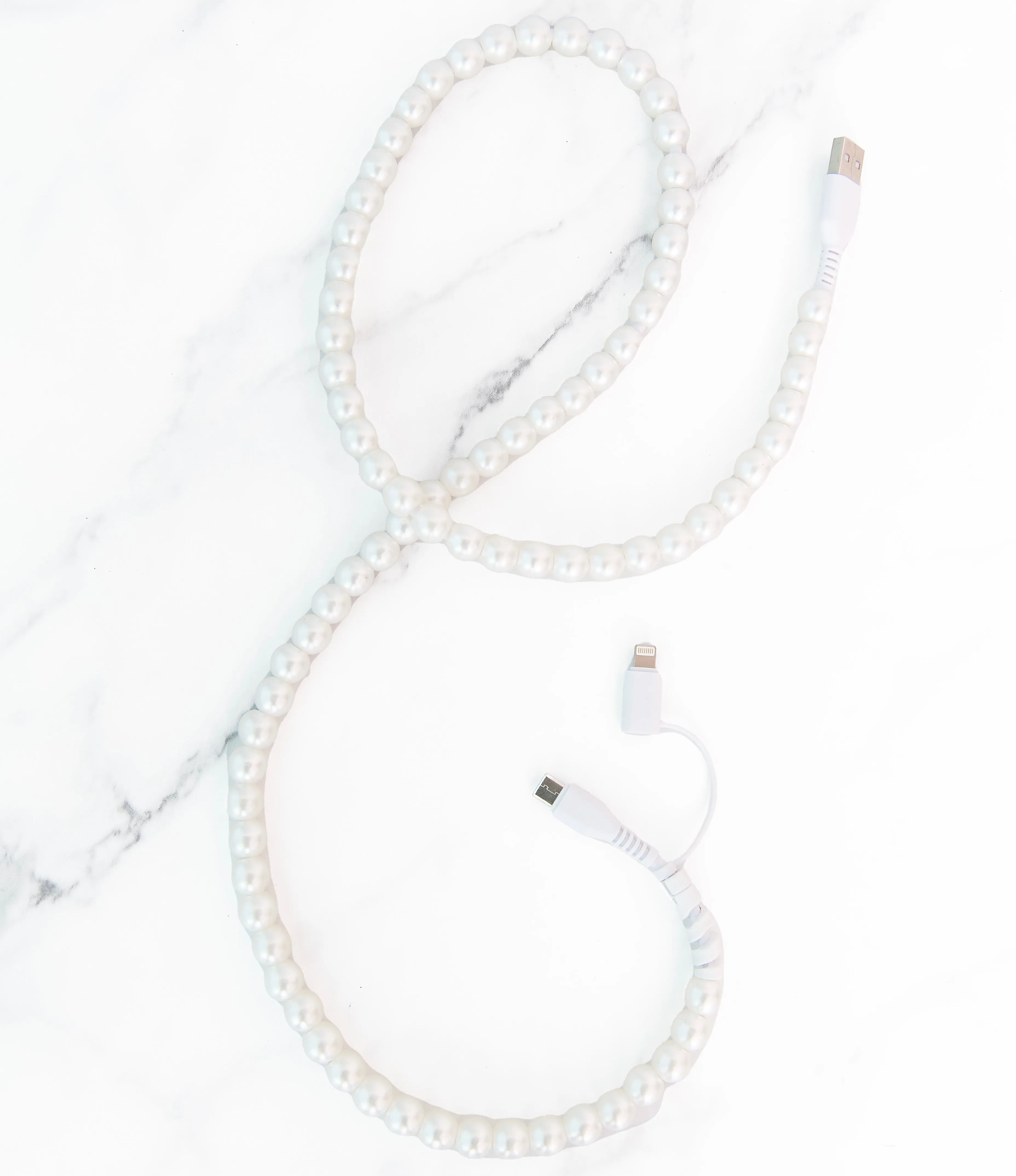 Beaded Phone Charger | Pearl